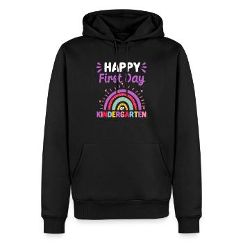Froher erster Kindergartentag Regenbogen Zurück - Männer Premium Bio Hoodie - Schwarz - Vorne - Nico (187cm)