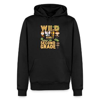 Wild About Second Grade 2nd Back To School Klassen - Sweat à capuche Premium bio Homme - noir - Devant - Nico (187cm)