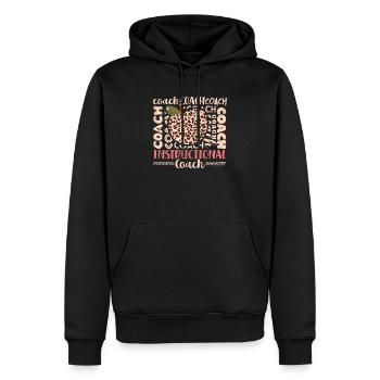 Bleached Leopard Teaching Trainer Typography Teacher - Men’s Premium Organic Hoodie - black - Front - Nico (187cm)