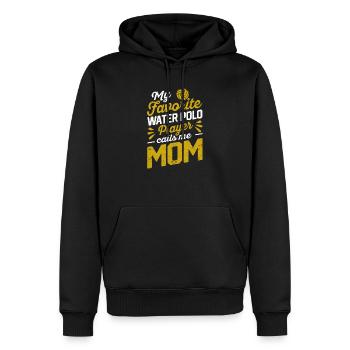 Mein Lieblingswasserballspieler nennt mich Mama - Männer Premium Bio Hoodie - Schwarz - Vorne - Nico (187cm)