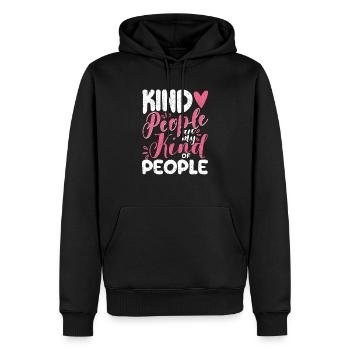 Freundliche Menschen sind meine Art von Menschen - Männer Premium Bio Hoodie - Schwarz - Vorne - Nico (187cm)