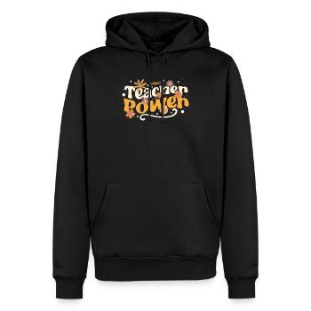 Teacher Power Lustig Zurück zu Schule Student - Männer Premium Bio Hoodie - Schwarz - Vorne - Nico (187cm)