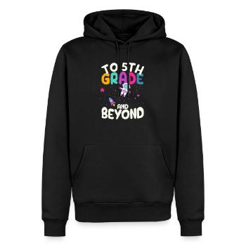 To 5th Grade and Beyond Fifth Astronaut - Men’s Premium Organic Hoodie - black - Front - Nico (187cm)