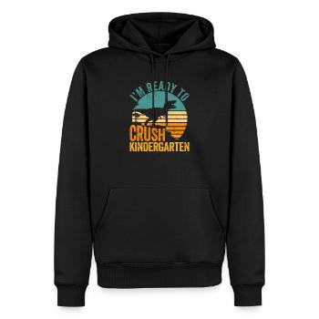 Je suis prêt à soigner les dinosaures - Sweat à capuche Premium bio Homme - noir - Devant - Nico (187cm)