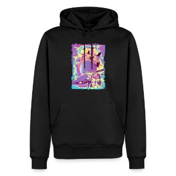 japanische kunst japan holzblock vaporwave synthwave - Männer Premium Bio Hoodie - Schwarz - Vorne - Nico (187cm)
