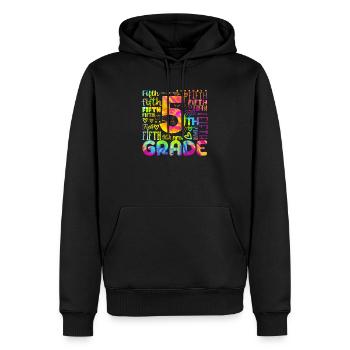 Tie Dye 5th Grade Typography Team Fifth Grade - Sweat à capuche Premium bio Homme - noir - Devant - Nico (187cm)