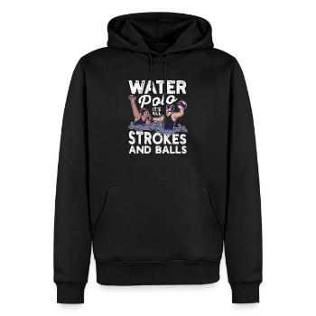 Wasserball Es geht nur um Schläge und Bälle Team - Männer Premium Bio Hoodie - Schwarz - Vorne - Nico (187cm)