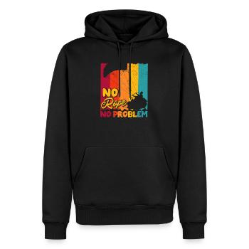 No Rope No Problem Wakesurfing Boat Lake Surfboard - Men’s Premium Organic Hoodie - black - Front - Nico (187cm)