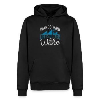 Wakeboard La vie est meilleure sur le Wake Funny - Sweat à capuche Premium bio Homme - noir - Devant - Nico (187cm)