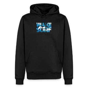 Wake Surf Wakesurfing Boot See Brett Surfbrett - Männer Premium Bio Hoodie - Schwarz - Vorne - Nico (187cm)