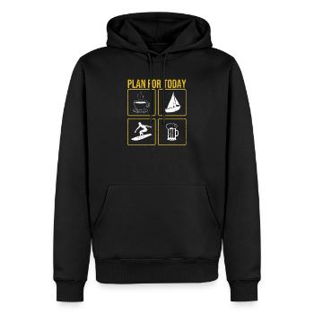 Plan für heute Kaffee Boot Welle Wakeboard Bier - Männer Premium Bio Hoodie - Schwarz - Vorne - Nico (187cm)