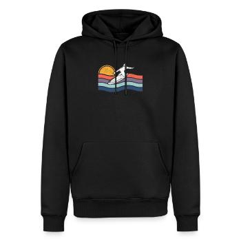 Vintage Surfen Surfer Surf Wakesurfing Wake Board - Männer Premium Bio Hoodie - Schwarz - Vorne - Nico (187cm)
