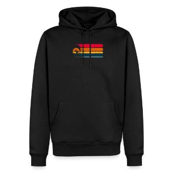 Vintage Surfen Surfer Surf Wakesurfing Wake Board - Männer Premium Bio Hoodie - Schwarz - Vorne - Nico (187cm)