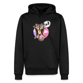 Flughörnchen Fluchhörnchen Fuck Schimpfwort - Männer Premium Bio Hoodie - Schwarz - Vorne - Nico (187cm)
