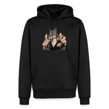 Gentleman Wolf - Sweat à capuche Premium bio Homme - noir - Devant - Nico (187cm)