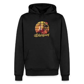 Wakesurf Retro Vintage Wake Surf Boot Surfer See - Männer Premium Bio Hoodie - Schwarz - Vorne - Nico (187cm)