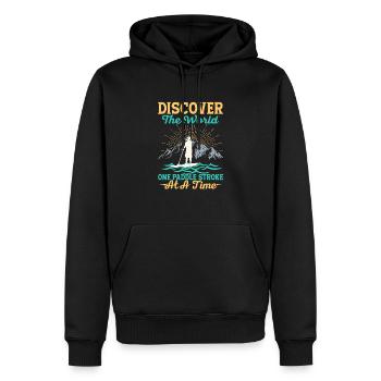 Discover The World Stand Up Paddling Board - Männer Premium Bio Hoodie - Schwarz - Vorne - Nico (187cm)