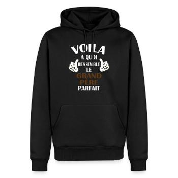 Voilà à quoi ressemble le grand-père parfait - Sweat à capuche Premium bio Homme - noir - Devant - Nico (187cm)