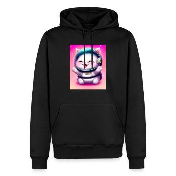 ASTRONOUT - Sweat à capuche Premium bio Homme - noir - Devant - Nico (187cm)