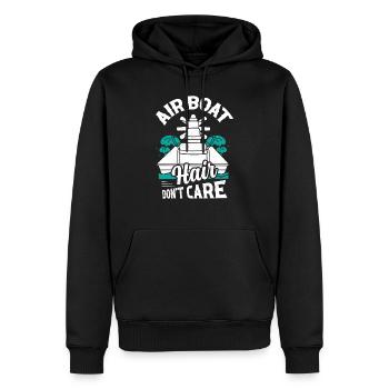 Air Boat Hair Don’t Care Hydroplane Airboat Propel - Sweat à capuche Premium bio Homme - noir - Devant - Nico (187cm)
