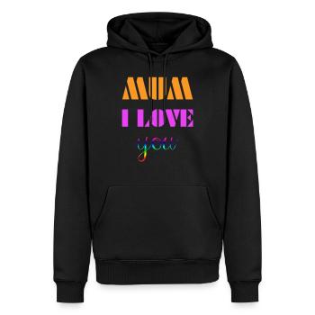 Mama, ich liebe dich - Männer Premium Bio Hoodie - Schwarz - Vorne - Nico (187cm)