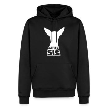 Ratler SIS - Sweat à capuche Premium bio Homme - noir - Devant - Nico (187cm)