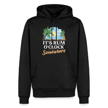 It's Rum O'Clock Somewhere Alcohol Drinking - Männer Premium Bio Hoodie - Schwarz - Vorne - Nico (187cm)
