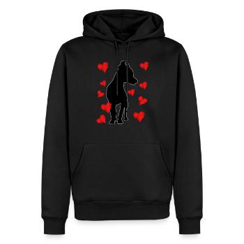 Hundefreund - Männer Premium Bio Hoodie - Schwarz - Vorne - Nico (187cm)