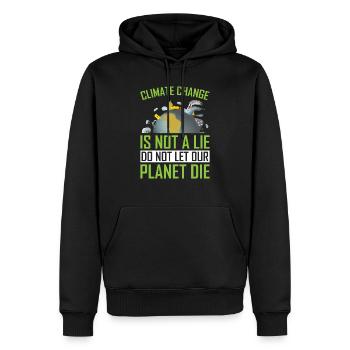 Climate Change Is Not a Lie ! - Männer Premium Bio Hoodie - Schwarz - Vorne - Nico (187cm)