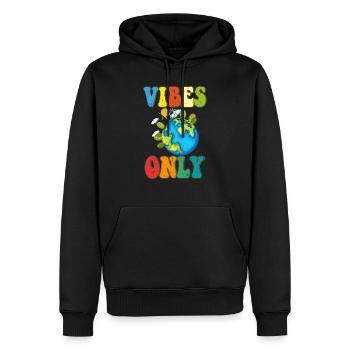 Vibes Only - Männer Premium Bio Hoodie - Schwarz - Vorne - Nico (187cm)
