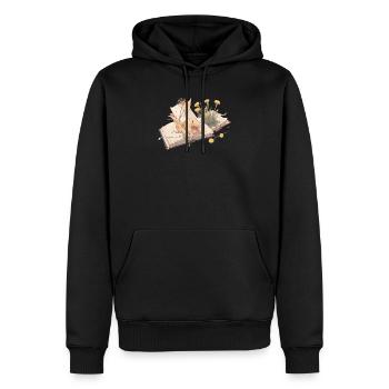 Dandelion Books Flower Librarian Reading Cool Pun - Men’s Premium Organic Hoodie - black - Front - Nico (187cm)
