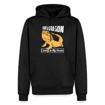 I Have A Dragon Living In My House Reptile Lizard - Männer Premium Bio Hoodie - Schwarz - Vorne - Nico (187cm)