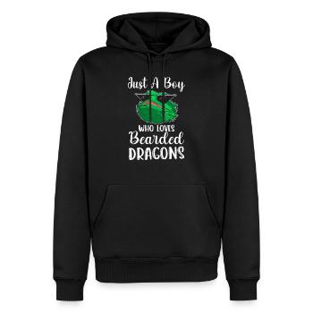 Juste un garçon qui aime l’amant lézard des dragons barbus - Sweat à capuche Premium bio Homme - noir - Devant - Nico (187cm)