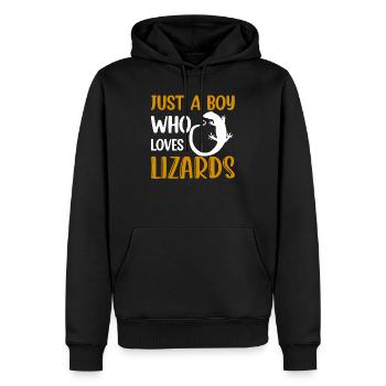 Just A Boy Who Loves Lizards Lizard Lover Reptile - Männer Premium Bio Hoodie - Schwarz - Vorne - Nico (187cm)
