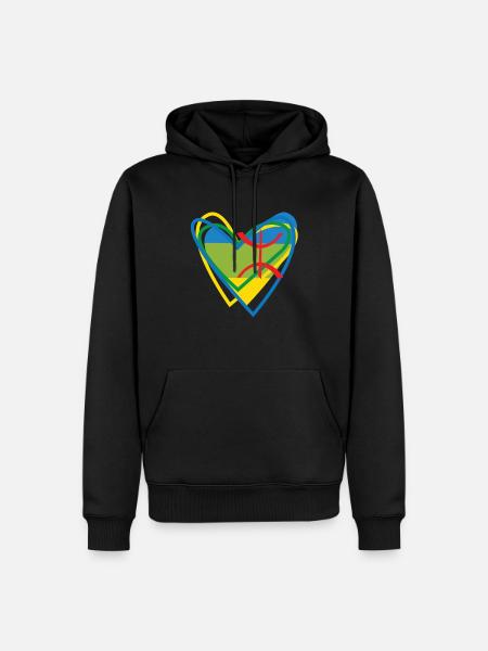 Ich bin Kabylen in meinem Herzen AMAZIGH - Männer Premium Bio Hoodie - Schwarz