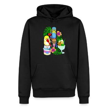 Budgie Ice Cream Ice Cream - Men’s Premium Organic Hoodie - black - Front - Nico (187cm)