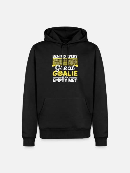 Hinter jedem guten Torwart steht ein leeres Netz - Männer Premium Bio Hoodie - Schwarz