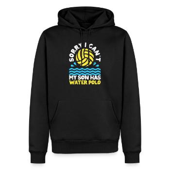 Tut mir leid, dass ich nicht kann, mein Sohn hat - Männer Premium Bio Hoodie - Schwarz - Vorne - Nico (187cm)