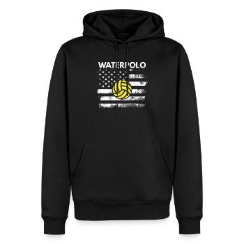 Vintage American USA Flagge Wasserball Cool Schwim - Männer Premium Bio Hoodie - Schwarz - Vorne - Nico (187cm)