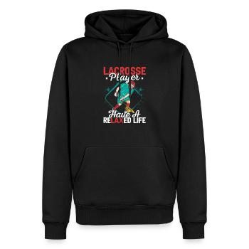 Les joueurs de crosse ont une vie détendue Équipe de style de vie - Sweat à capuche Premium bio Homme - noir - Devant - Nico (187cm)