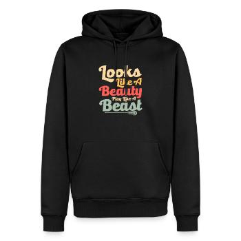 On dirait une belle joue comme une bête - Sweat à capuche Premium bio Homme - noir - Devant - Nico (187cm)