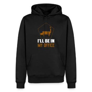 Je serai dans mon bureau à griller un fumeur barbecue - Sweat à capuche Premium bio Homme - noir - Devant - Nico (187cm)