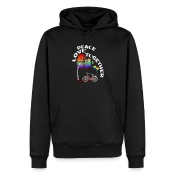 LGBTQ Fahrrad Baum LGBT Spruch Regenbogen - Männer Premium Bio Hoodie - Schwarz - Vorne - Nico (187cm)