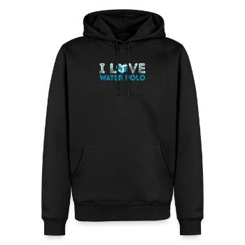 I Love Water Polo Heart Vintage Funny Water - Men’s Premium Organic Hoodie - black - Front - Nico (187cm)