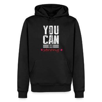 sois fort - Sweat à capuche Premium bio Homme - noir - Devant - Nico (187cm)