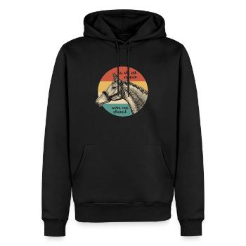 Cheval Drôle Femme Fille Enfant Vie avec un Cheval - Sweat à capuche Premium bio Homme - noir - Devant - Nico (187cm)