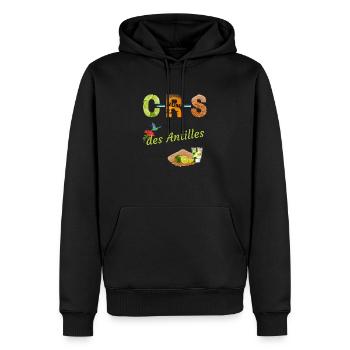 CRS des Antilles Citron Rhum Sucre Apéro Humour - Sweat à capuche Premium bio Homme - noir - Devant - Nico (187cm)