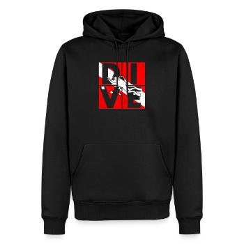 Plongée sous-marine Plongée plongée en apnée Snorkeling - Sweat à capuche Premium bio Homme - noir - Devant - Nico (187cm)