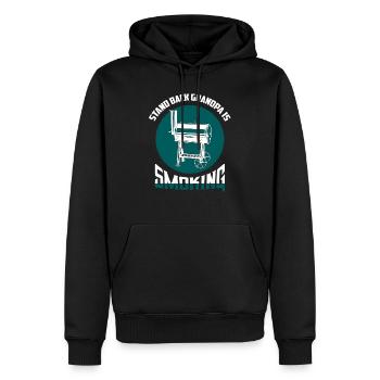 Stand Back Grandpa fume Smoker BBQ Grilling - Sweat à capuche Premium bio Homme - noir - Devant - Nico (187cm)