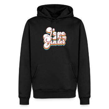 Mois de la fierté LGBTQ - L’amour est mon genre - Sweat à capuche Premium bio Homme - noir - Devant - Nico (187cm)